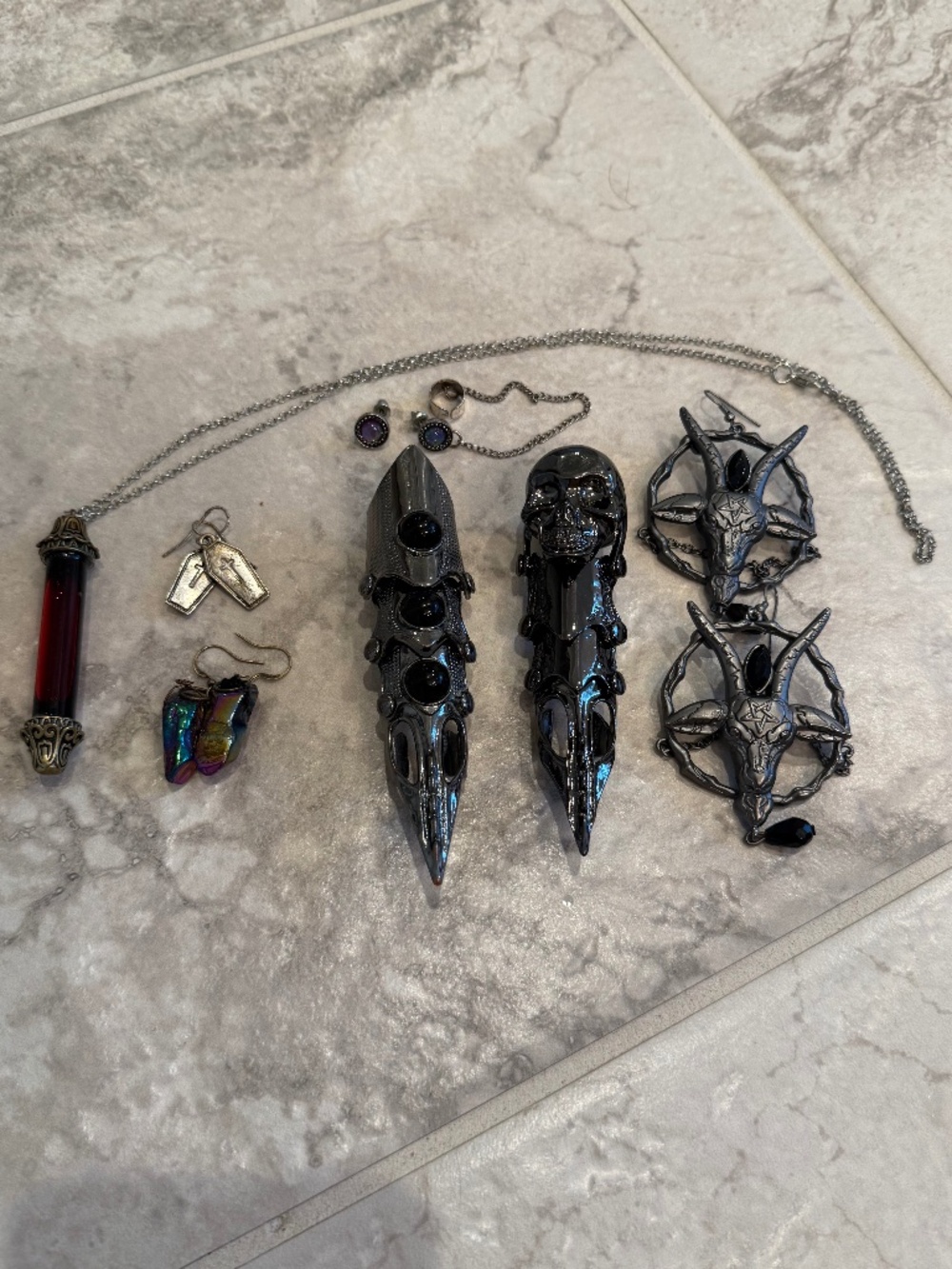 Goth 7 piece jewelry bundle